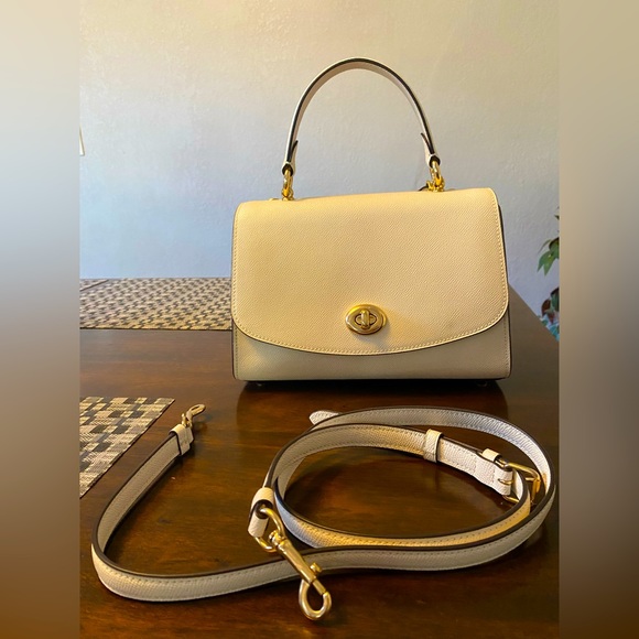 Coach Bags Coach White Tilly Top Handle Satchel W Strap Poshmark